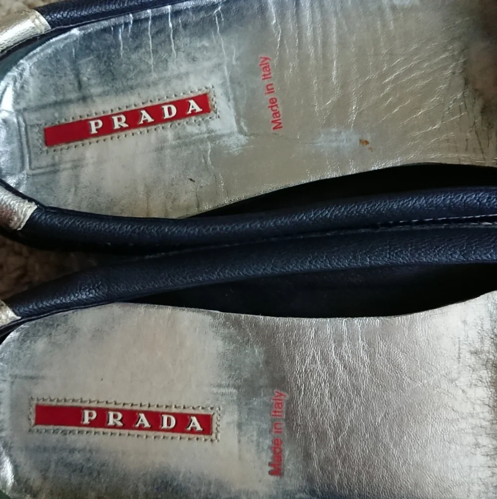 Prada Made in Italy Slip on Navy Loafers size 38 - Picture 9 of 13